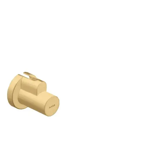 Produkt in gebürsteter Goldoptik, entworfen von Hansgrohe, mit klaren Linien und einfacher Form, geeignet für verschiedene Badezimmeranwendungen.